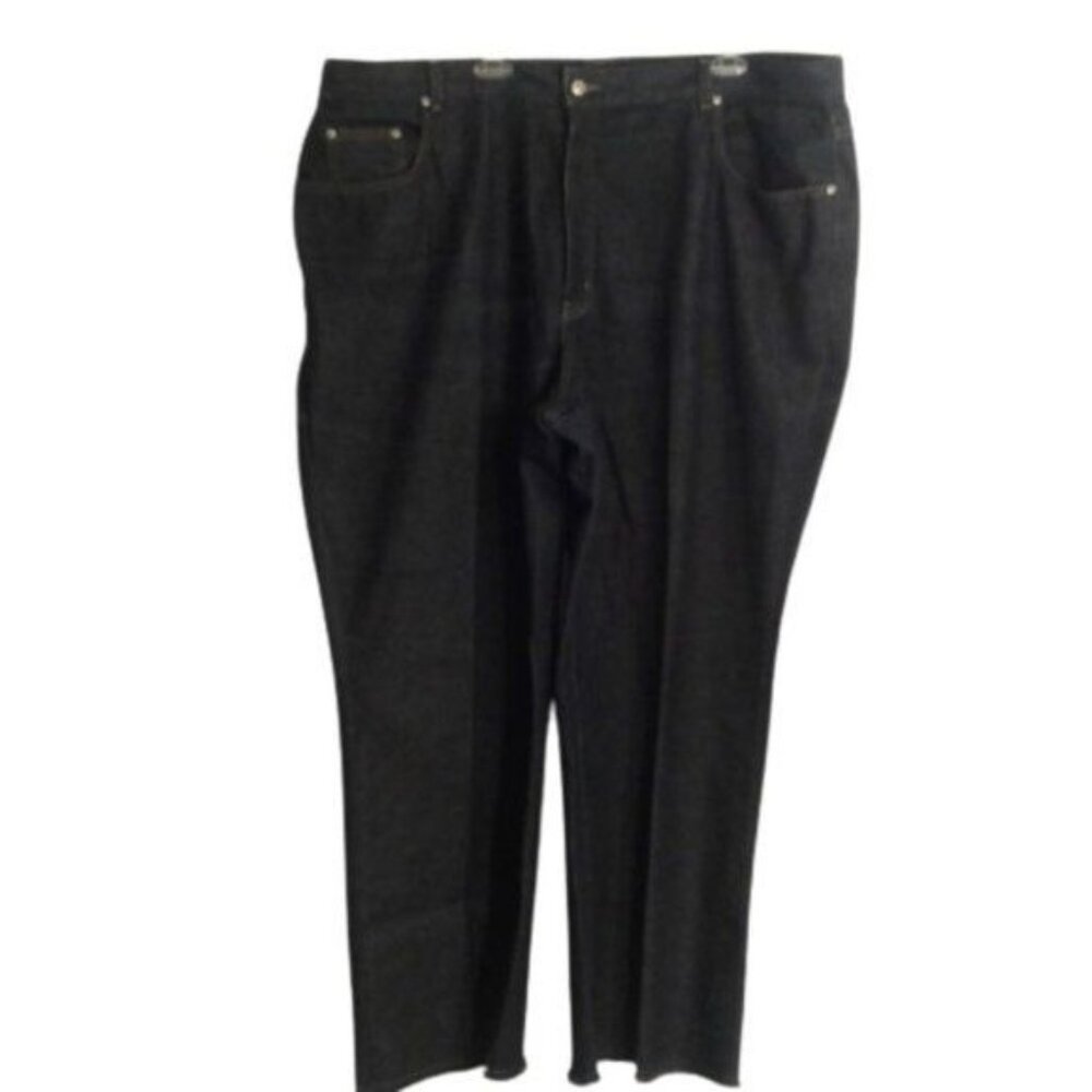 Avenue Blues Plus Size 26 Womens Jeans Blue Denim Relaxed Fit Cotton Raw Hem